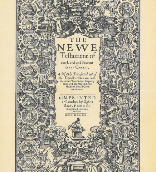 Title page from the first edition of the King James Bible. 
