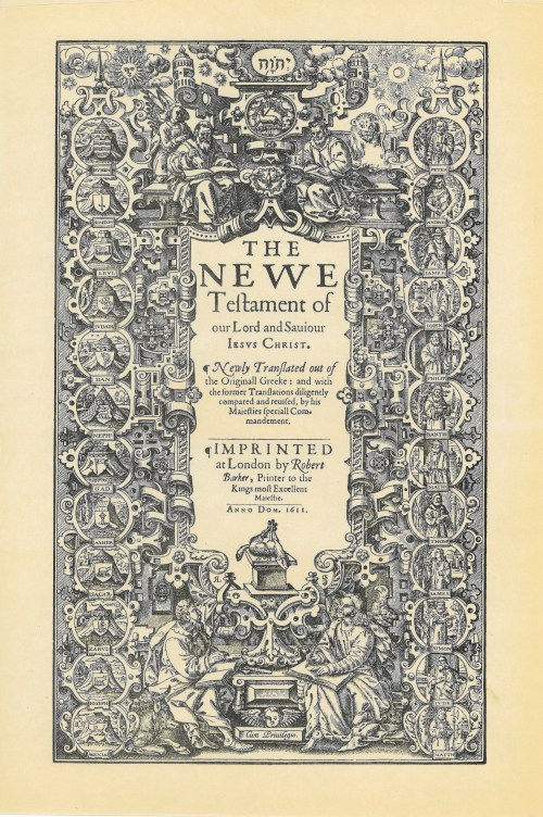 Title page from the first edition of the King James Bible. 