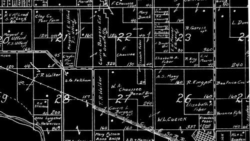 Map from the Farm Ownership Atlas of Clay County South Dakota.