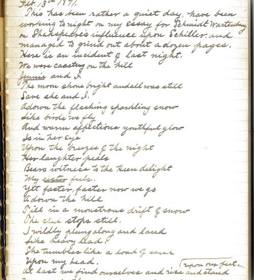 Diary page for Feb. 13th 1981.