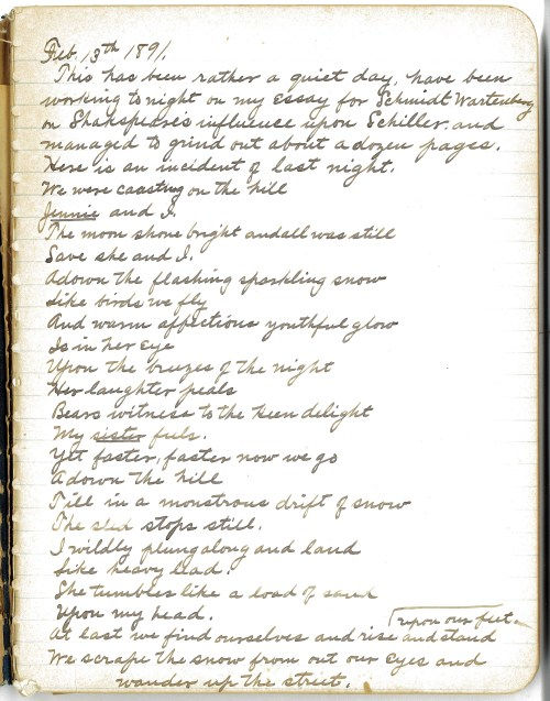 Diary page for Feb. 13th 1981.