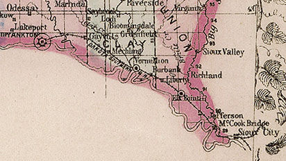 Map of south-east South Dakota.