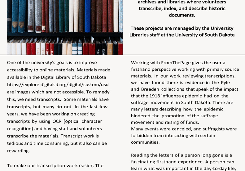 From the Page Newsletter May 2021 issue from USD Libraries.