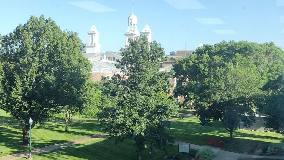 Old Main and some trees.